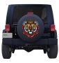 Tiger King with Roses Spare Tire Cover on Black Vinyl