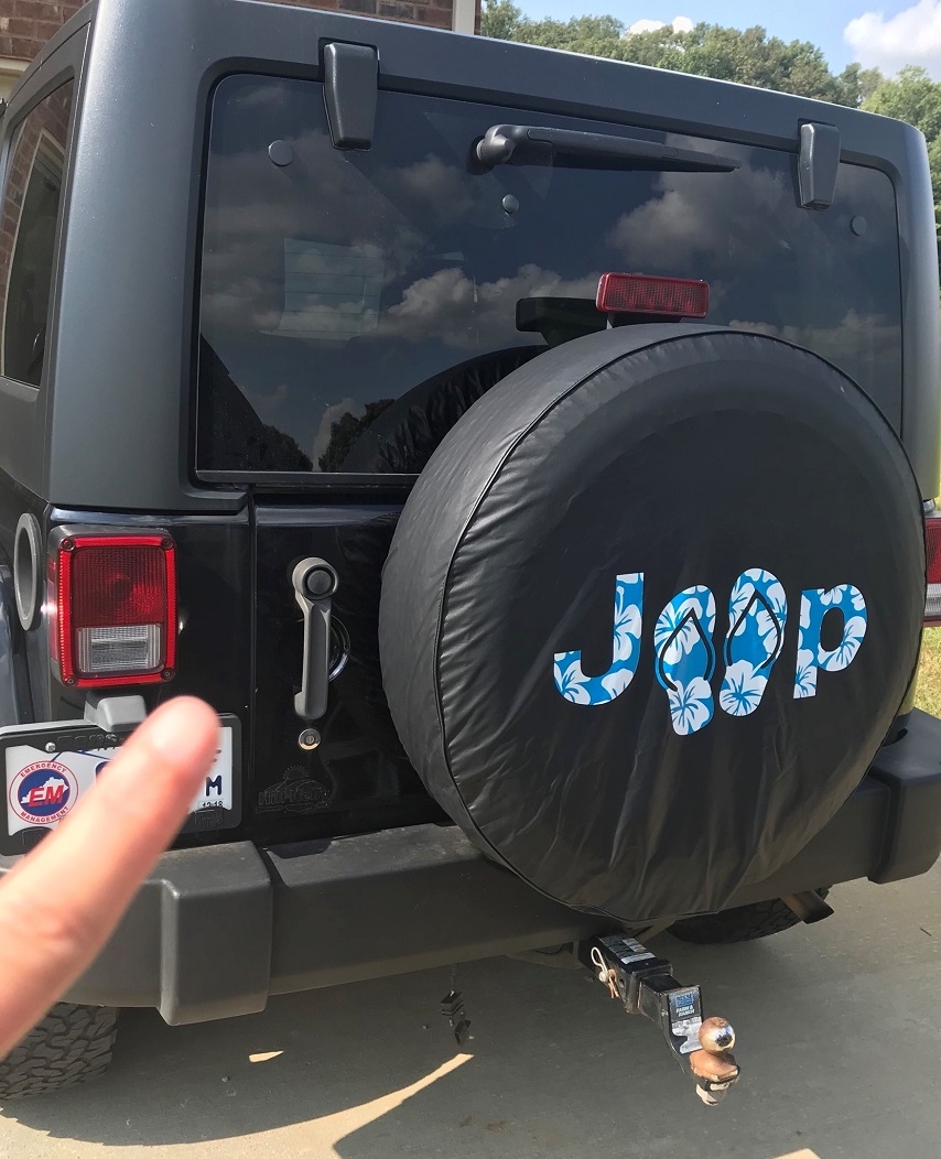 Jeep Sandals Tire Cover with Blue Hawaian Colors