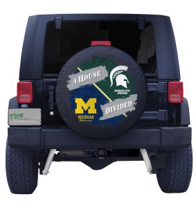 Michigan Wolverines & Michigan State Spartans House Divided Spare Tire