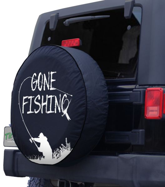 BAG9S-G Bass Fishing USA Flag Tire Covers Car SUV Trailer Truck Spare Tire Wheel Covers